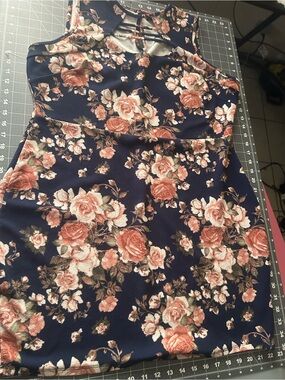 Floral Navy & Pink Mini Dress